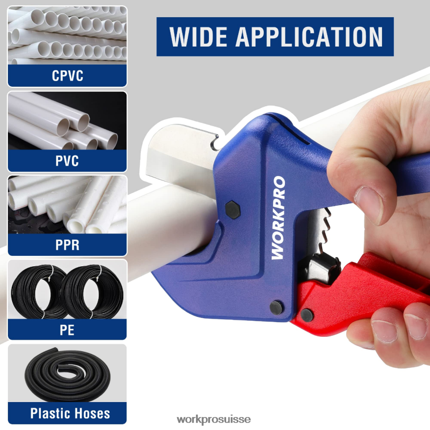 outil de coupe de tuyau en PVC à cliquet Z2LXTF155 utile WORKPRO outil