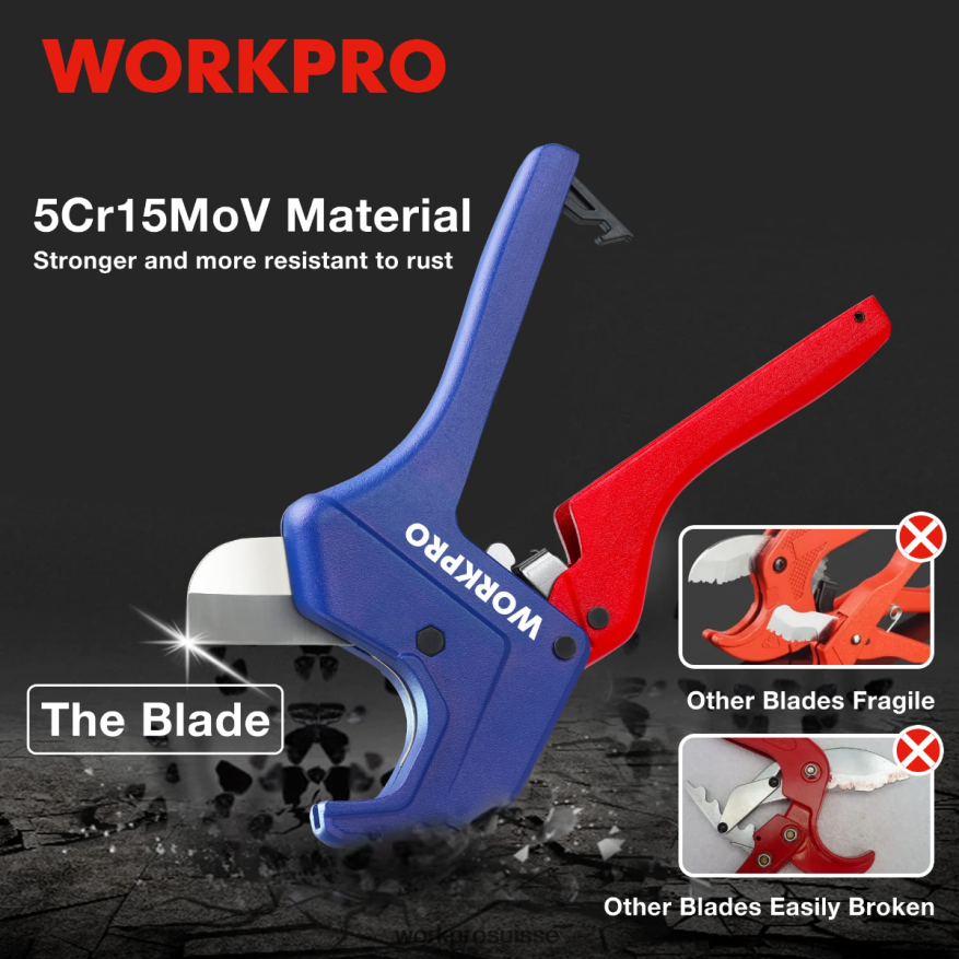 outil de coupe de tuyau en PVC à cliquet Z2LXTF155 utile WORKPRO outil