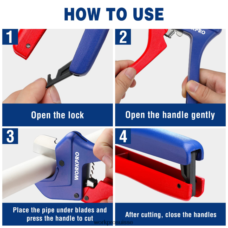 outil de coupe de tuyau en PVC à cliquet Z2LXTF155 utile WORKPRO outil