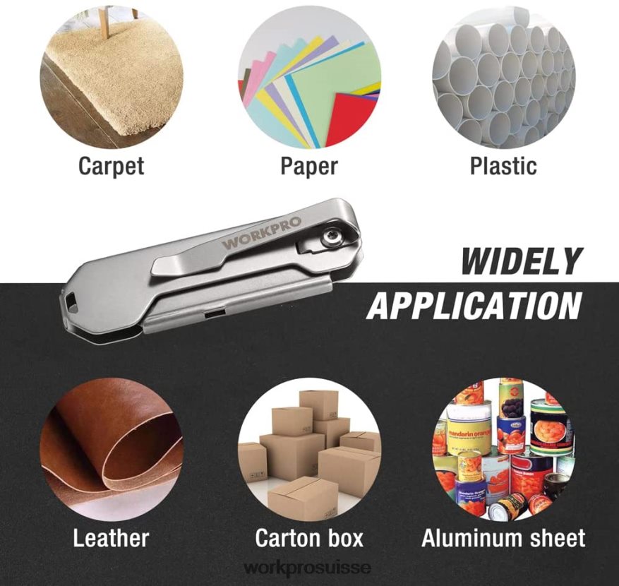 Couteau utilitaire de poche pliant à changement rapide, mini couteau pliant en acier inoxydable avec clip de ceinture Z2LXTF47 nouveau WORKPRO outil