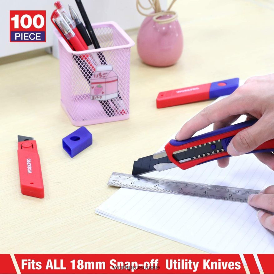 Lames sécables de 18 mm, lame de rechange en acier Sk5, convient au paquet de 100 Z2LXTF53 utile WORKPRO outil