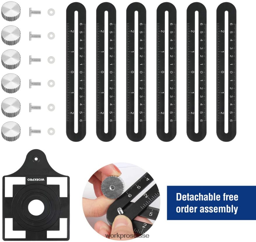 Kit combiné de jauge de contour et d'outil de mesure d'angle à 6 côtés Z2LXTF107 nouveau WORKPRO outil