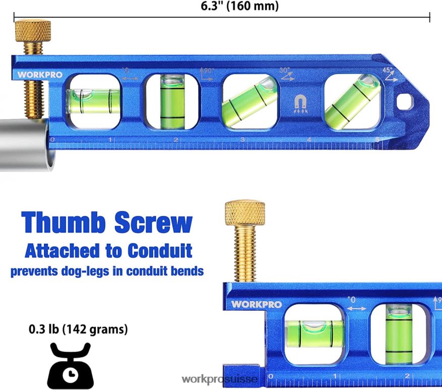 Levier de cintrage de conduit de 6,3 pouces Z2LXTF108 utile WORKPRO outil