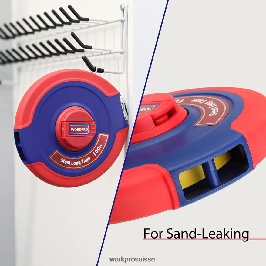 Ruban à mesurer de 100 pieds, long ruban en acier à bobine fermée avec poignée pliable, étui résistant aux chocs Z2LXTF106 nouveau WORKPRO outil