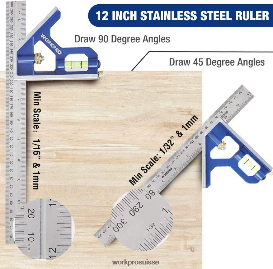 ensemble d'outils pour équerres de chevrons et équerres combinées Z2LXTF104 utile WORKPRO outil