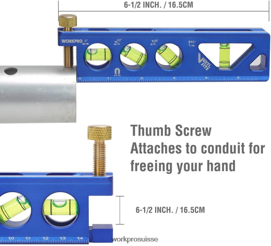 niveau de torpille de construction en alliage d'aluminium 6-1/2 pouces Z2LXTF110 utile WORKPRO outil