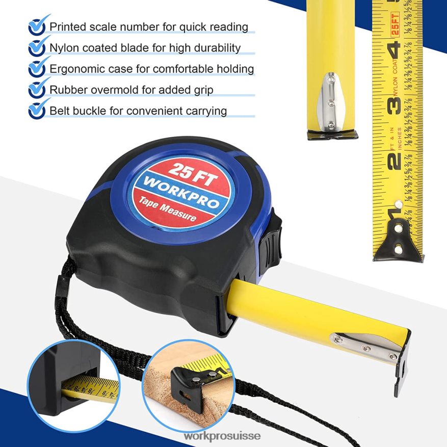 ruban à mesurer 25 pieds Z2LXTF112 utile WORKPRO outil