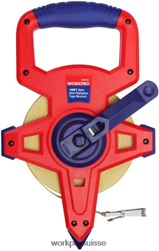 ruban à mesurer à bobine ouverte avec lame en fibre de verre à double revêtement en nylon, 100 pieds Z2LXTF109 nouveau WORKPRO outil