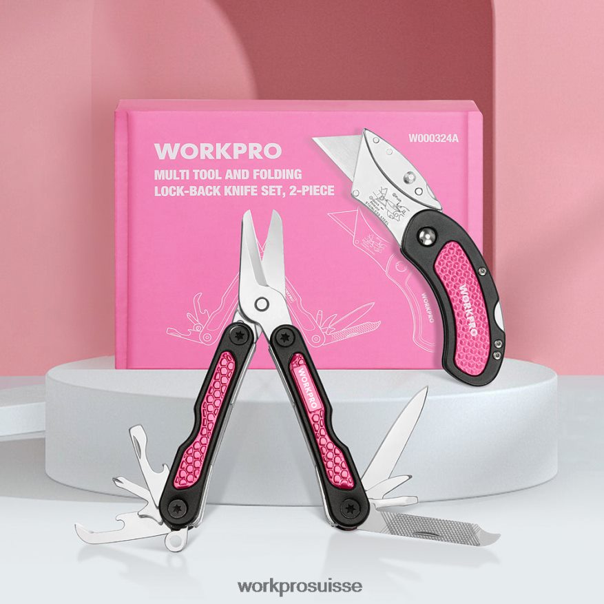couteau utilitaire et ensemble d'outils multifonctions Z2LXTF44 rose WORKPRO outil