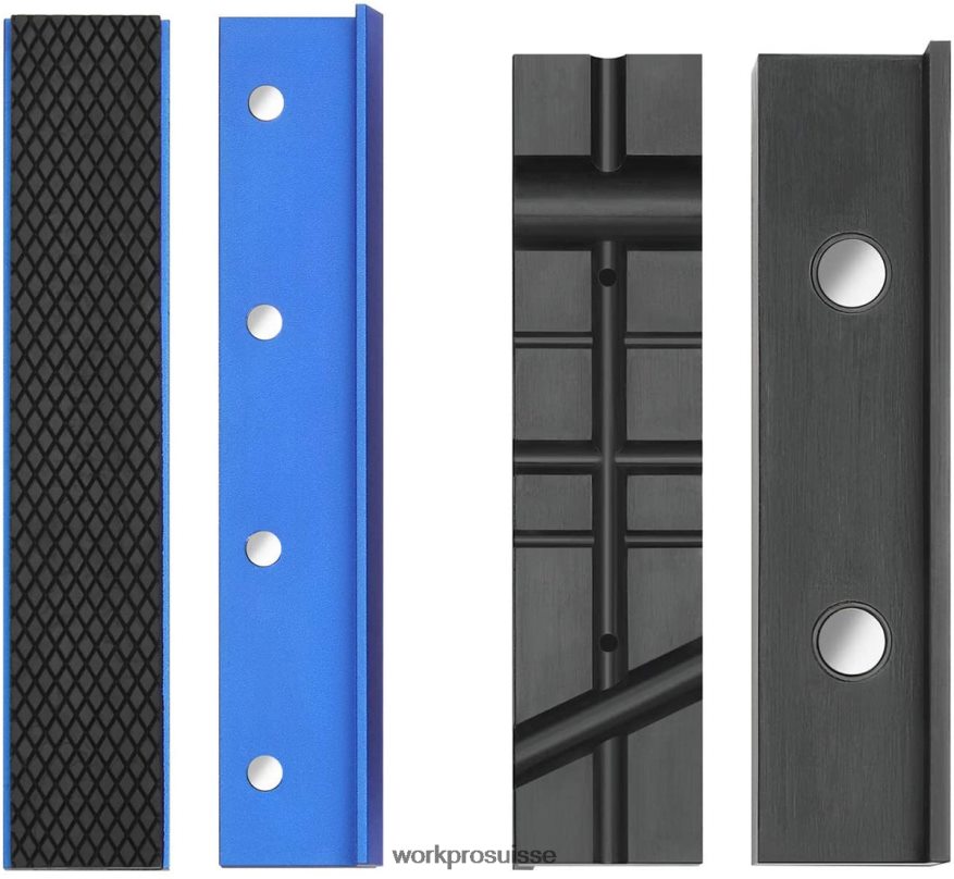 2 paires de tampons de mâchoire d'étau, protecteurs de mâchoires d'étau magnétiques, tampons de mâchoire multi-rainures et jeu de tampons en aluminium Z2LXTF117 morden WORKPRO outil