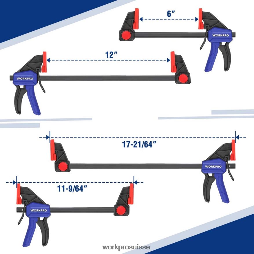6 pinces à barre pour le travail du bois Z2LXTF115 utile WORKPRO outil