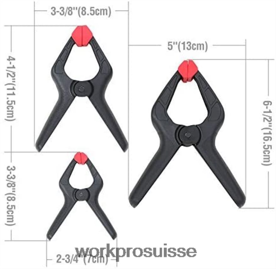 Jeu de 16 pinces à ressort en nylon pour le travail du bois, les studios de photographie et les travaux de bricolage Z2LXTF125 morden WORKPRO outil