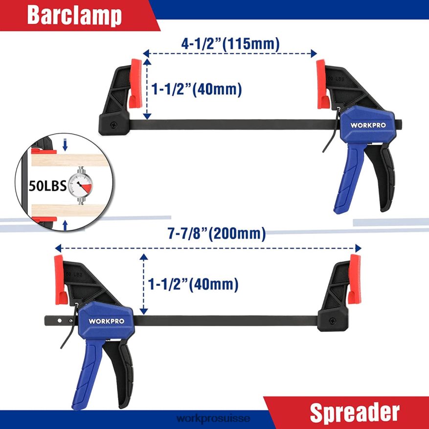 Jeu de pinces 8 pièces pour le travail du bois Z2LXTF114 morden WORKPRO outil