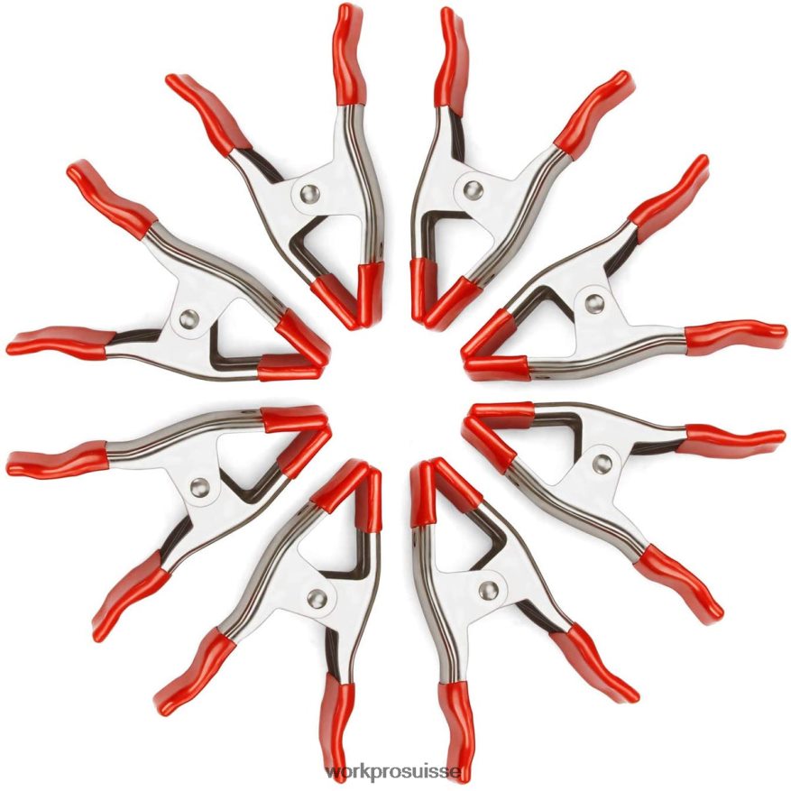 Pinces à ressort en métal, 8 pièces, ensemble de pinces robustes en acier nickelé 6-5/16 pouces pour le travail du bois, la préhension des studios photo de camping Z2LXTF122 nouveau WORKPRO outil