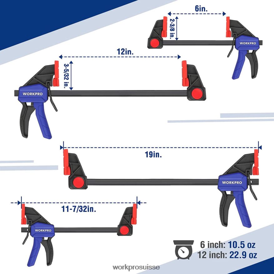 pinces à barre pour le travail du bois, capuchon 150/300lbs Z2LXTF121 nouveau WORKPRO outil