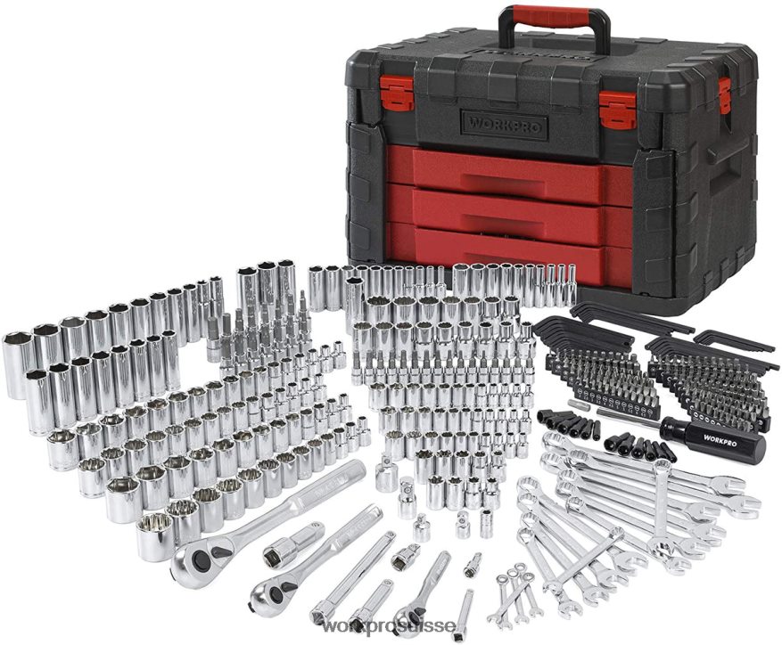 Ensemble d'outils de mécanique professionnels universels de 450 pièces avec boîte robuste Z2LXTF306 utile WORKPRO outil