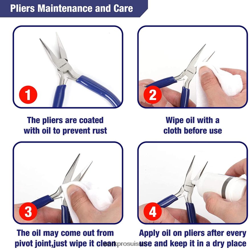 Ensemble de 7 pinces à bijoux pour outils de fabrication de bijoux avec pochette de transport facile Z2LXTF77 utile WORKPRO outil