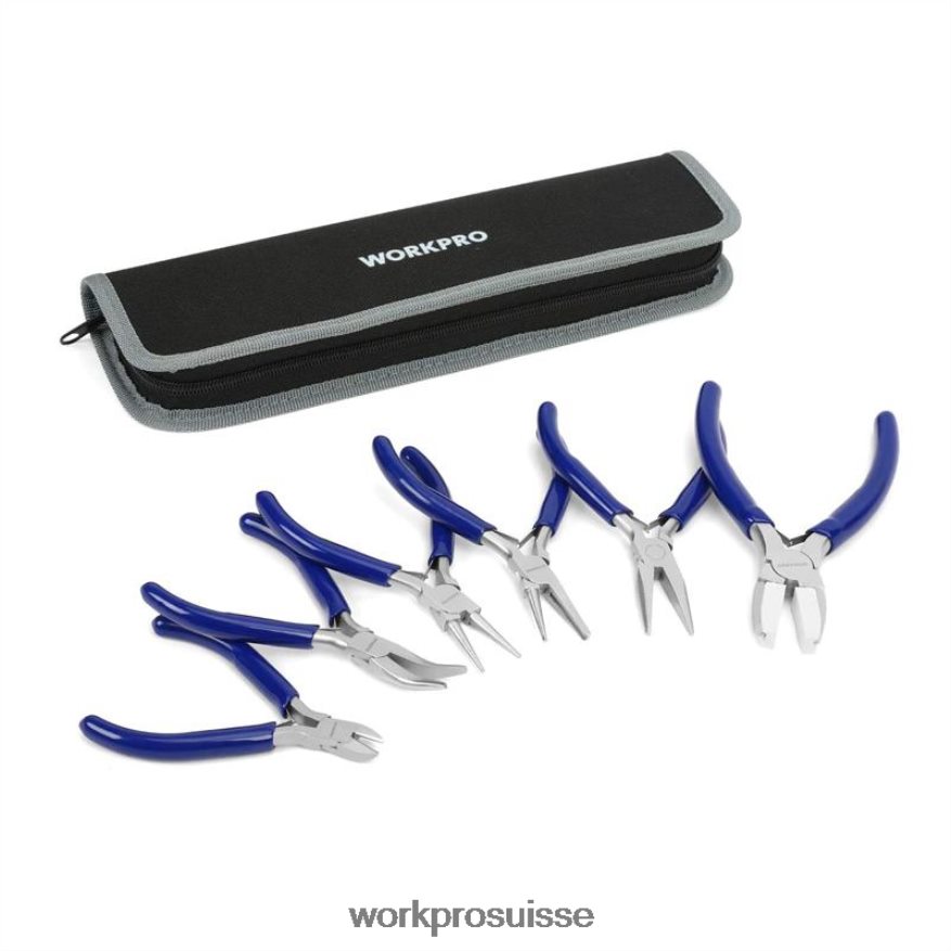 Ensemble de 7 pinces de bijoutier avec pochette de transport facile Z2LXTF78 utile WORKPRO outil