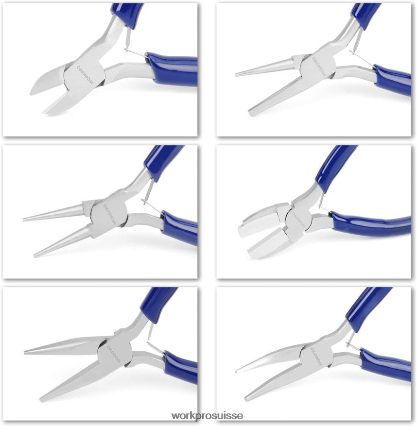 Ensemble de 7 pinces de bijoutier avec pochette de transport facile Z2LXTF78 utile WORKPRO outil