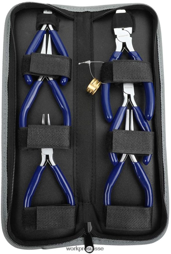 Ensemble de 7 pinces de bijoutier avec pochette de transport facile Z2LXTF78 utile WORKPRO outil