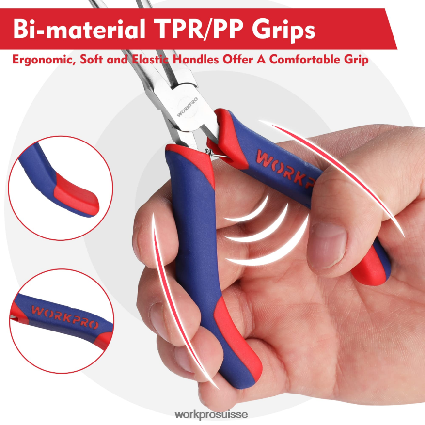Ensemble de mini pinces à bec effilé 2 pièces, pinces à bec long, pinces à bec courbé Z2LXTF73 morden WORKPRO outil