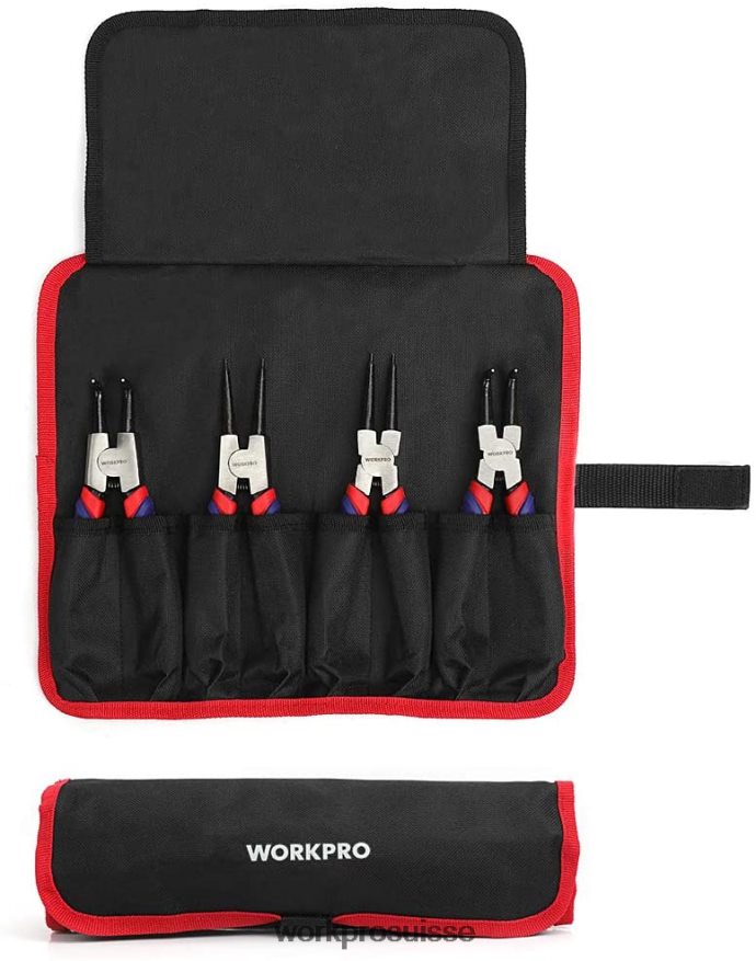 Jeu de 4 pinces à circlips avec pochette de rangement Z2LXTF67 utile WORKPRO outil