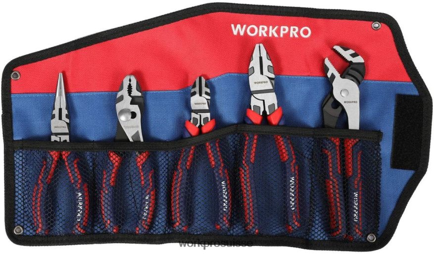 Jeu de 5 pinces de construction cr-v haut de gamme avec pochette de rangement Z2LXTF66 utile WORKPRO outil