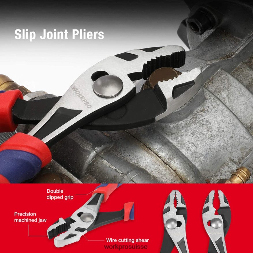 Jeu de 5 pinces de construction cr-v haut de gamme avec pochette de rangement Z2LXTF66 utile WORKPRO outil