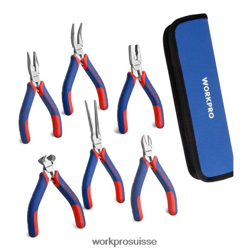 Jeu de 6 mini pinces avec pochette Z2LXTF64 utile WORKPRO outil