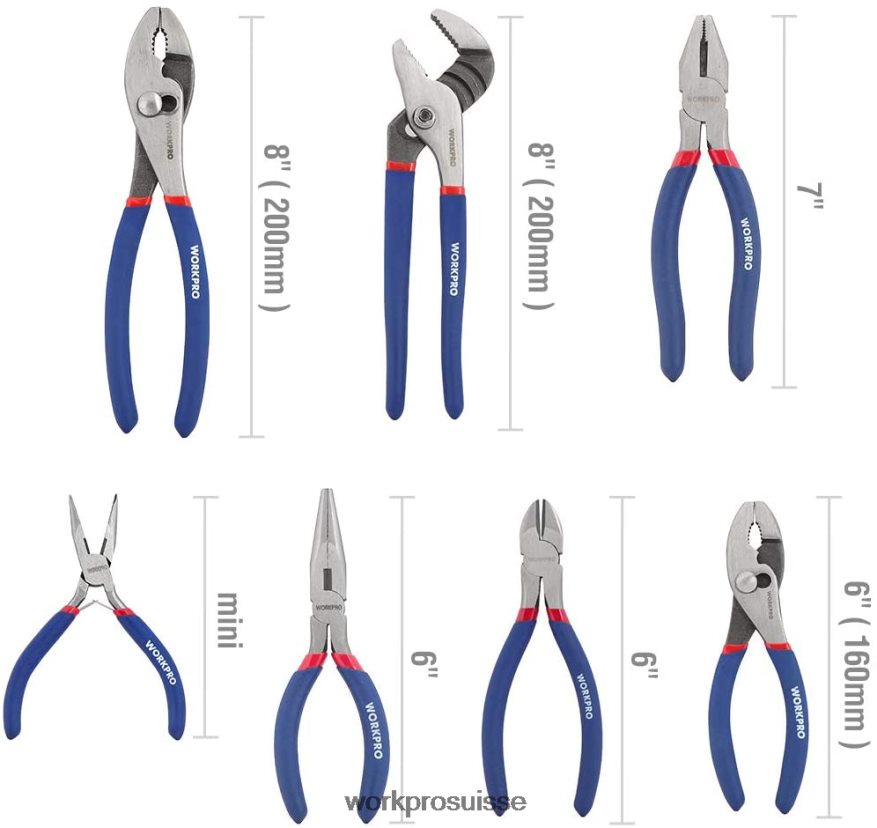 Jeu de 7 pinces multifonctions pour le bricolage et la maison Z2LXTF63 nouveau WORKPRO outil