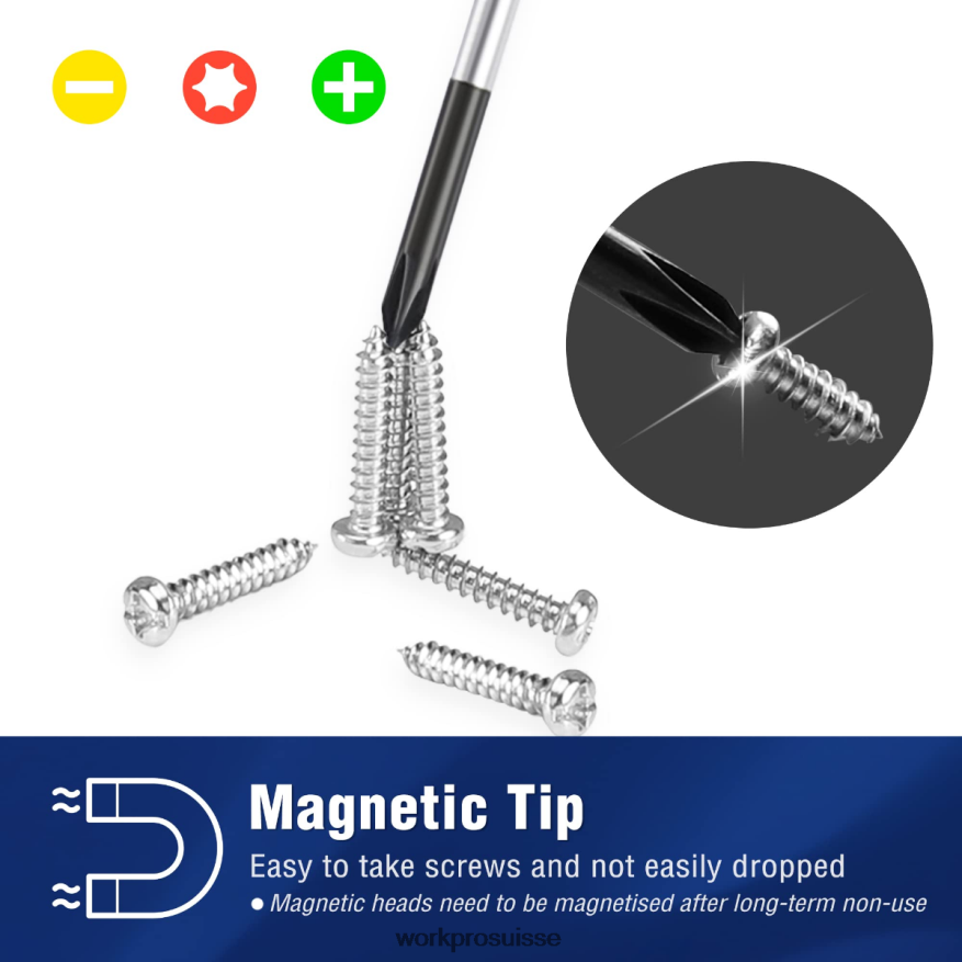 Jeu de tournevis de précision 10 pièces avec étui, cruciforme, fendu, étoile torx, kit d'outils de réparation de tournevis magnétique, poignée antidérapante Z2LXTF103 nouveau WORKPRO outil