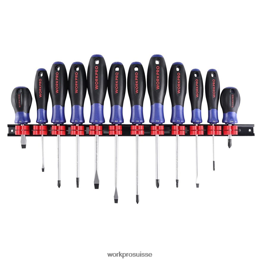 Jeu de tournevis magnétiques 12 pièces avec organisateur plat pour la réparation de la mécanique industrielle et domestique Z2LXTF99 nouveau WORKPRO outil