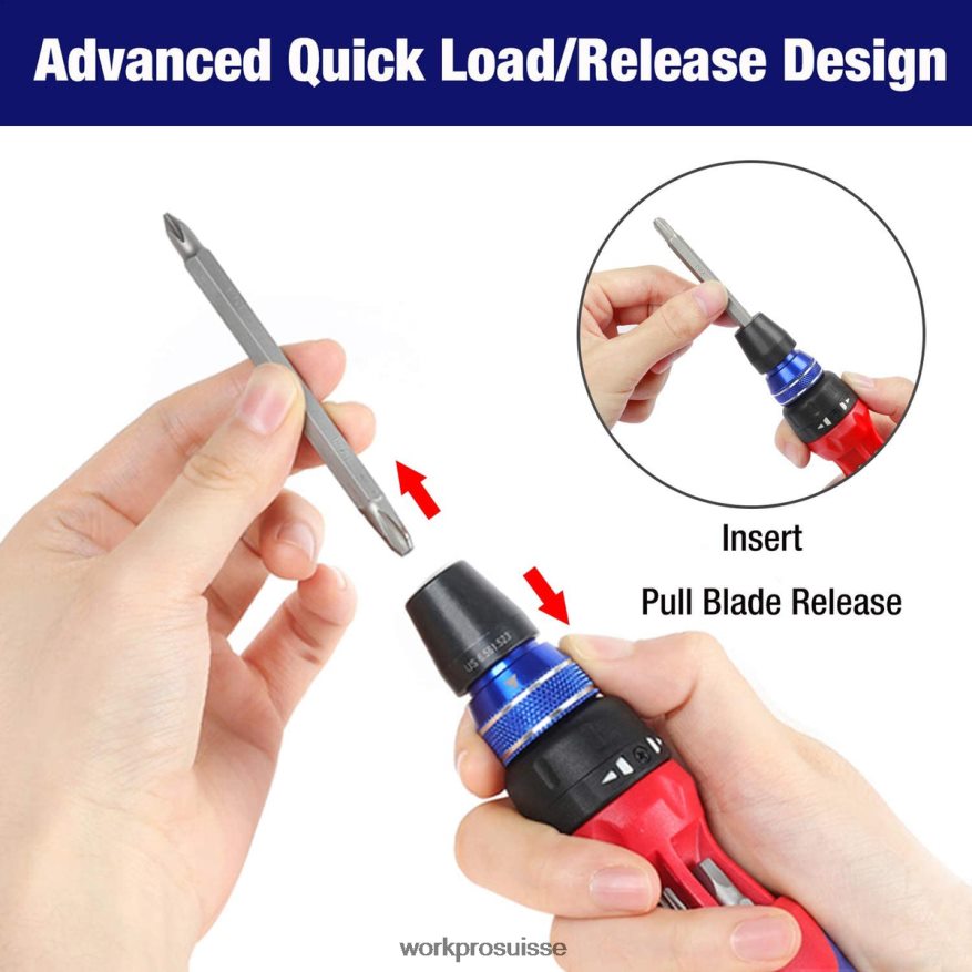 Tournevis à cliquet multi-embouts 12 en 1 à mécanisme de chargement rapide Z2LXTF101 morden WORKPRO outil