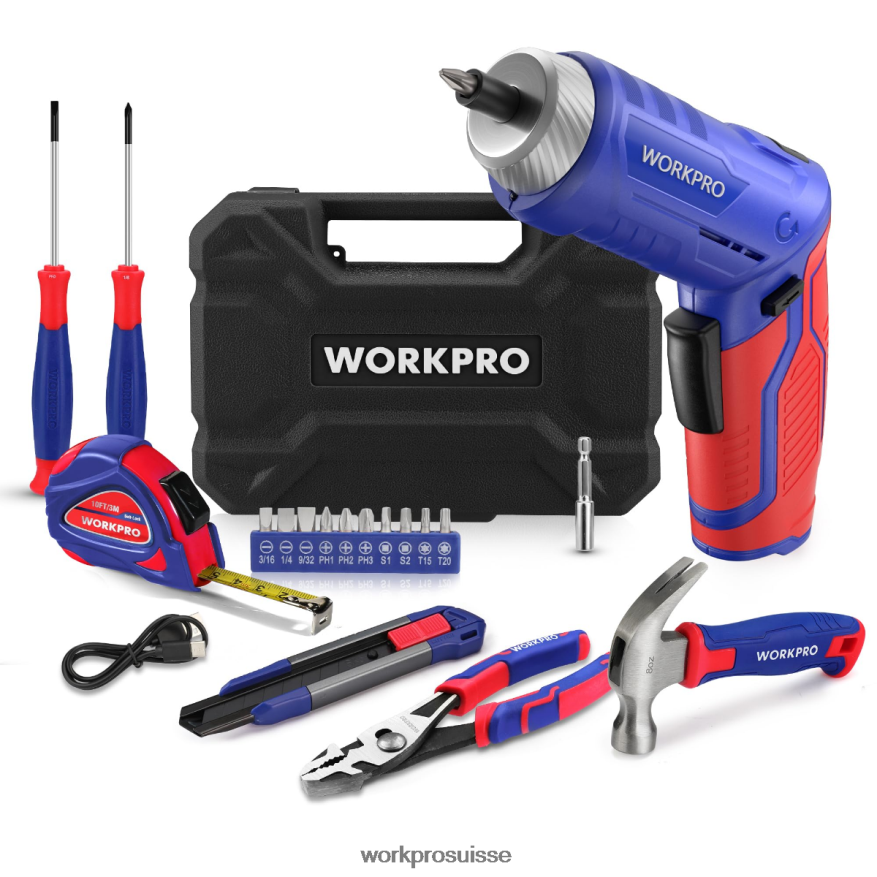 Trousse à outils générale pour la maison, 18 pièces Z2LXTF102 rose bleu WORKPRO outil
