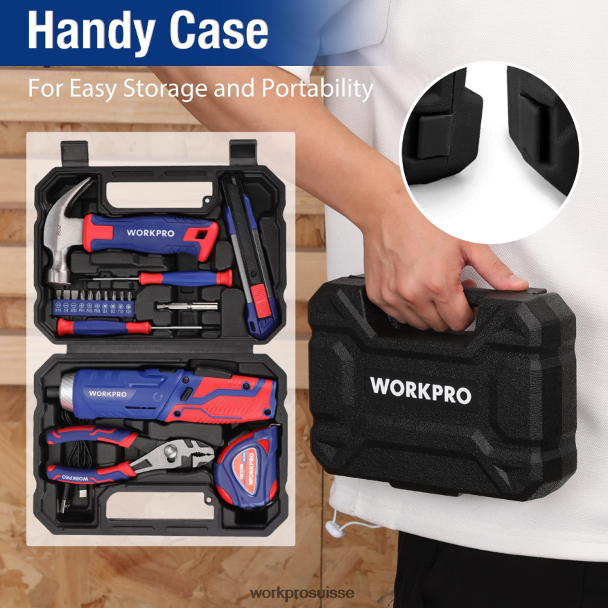 Trousse à outils générale pour la maison, 18 pièces Z2LXTF102 rose bleu WORKPRO outil