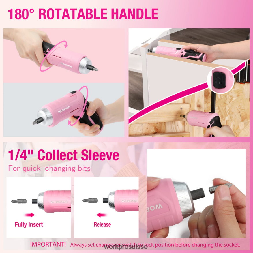 Trousse à outils générale pour la maison, 18 pièces Z2LXTF102 rose bleu WORKPRO outil