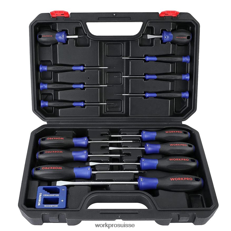 jeu de tournevis magnétiques, 16 tournevis de précision cruciformes à fente Torx avec magnétiseur Z2LXTF98 nouveau WORKPRO outil