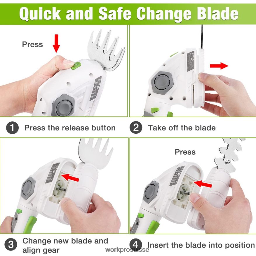 Cisaille à gazon et coupe-arbustes sans fil 2 en 1, taille-haie portatif 7.2v, cisaille à gazon électrique Z2LXTF297 vert blanc WORKPRO outil