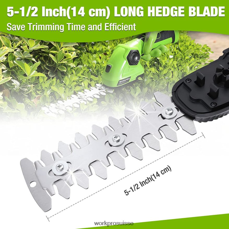 Cisaille à gazon et coupe-arbustes sans fil 2 en 1, taille-haie portatif 7.2v, cisaille à gazon électrique Z2LXTF297 vert blanc WORKPRO outil
