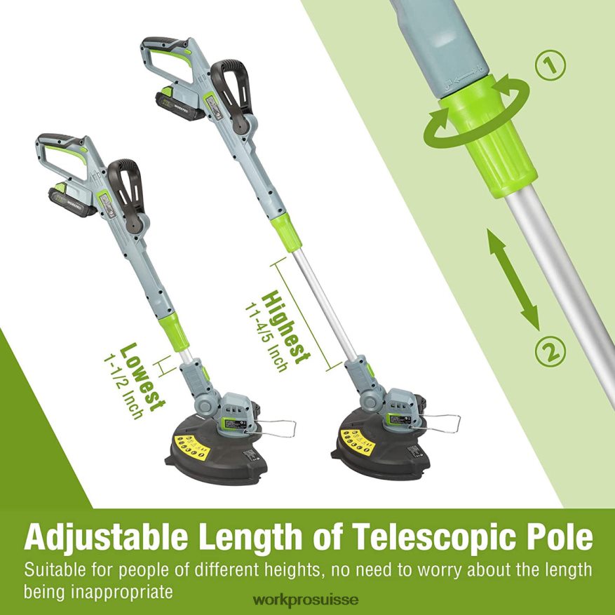 Coupe-bordure/bordure sans fil 20 V, 12 pouces avec batterie lithium-ion de 2 Ah, chargeur rapide en 1 heure, fil de coupe de 16,4 pieds inclus Z2LXTF293 utile WORKPRO outil