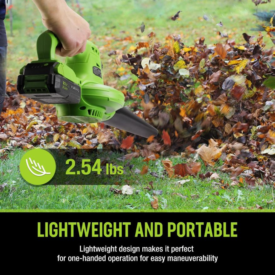 Mini souffleur de feuilles sans fil léger 20 V avec batterie et chargeur, commande à 2 vitesses Z2LXTF303 morden WORKPRO outil
