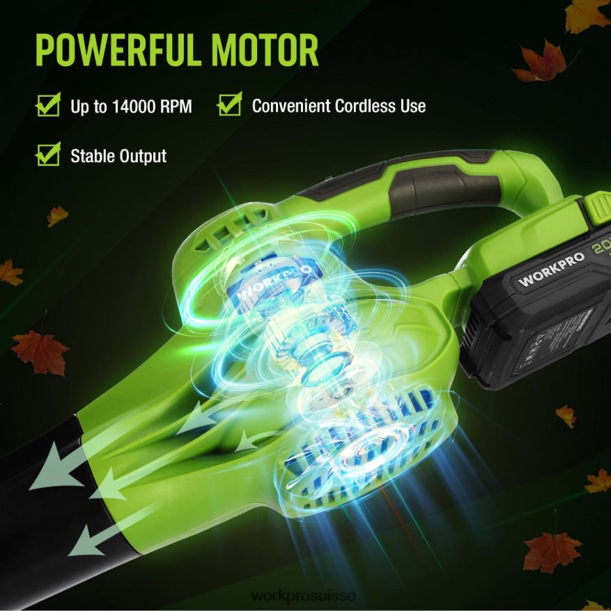 Mini souffleur de feuilles sans fil léger 20 V avec batterie et chargeur, commande à 2 vitesses Z2LXTF303 morden WORKPRO outil