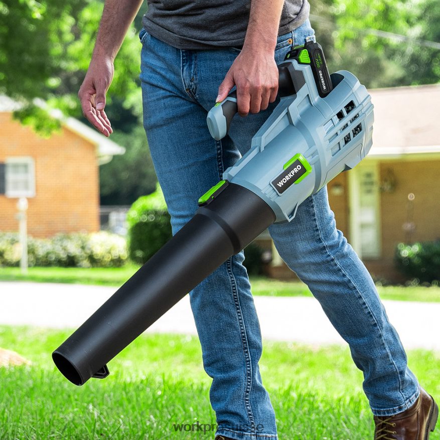 Souffleur de feuilles sans fil 20 V avec 5 vitesses réglables Batterie de plus grande capacité de 4,0 Ah et chargeur rapide inclus Z2LXTF292 utile WORKPRO outil