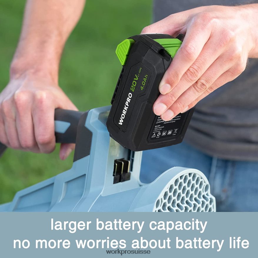 Souffleur de feuilles sans fil 20 V avec 5 vitesses réglables Batterie de plus grande capacité de 4,0 Ah et chargeur rapide inclus Z2LXTF292 utile WORKPRO outil