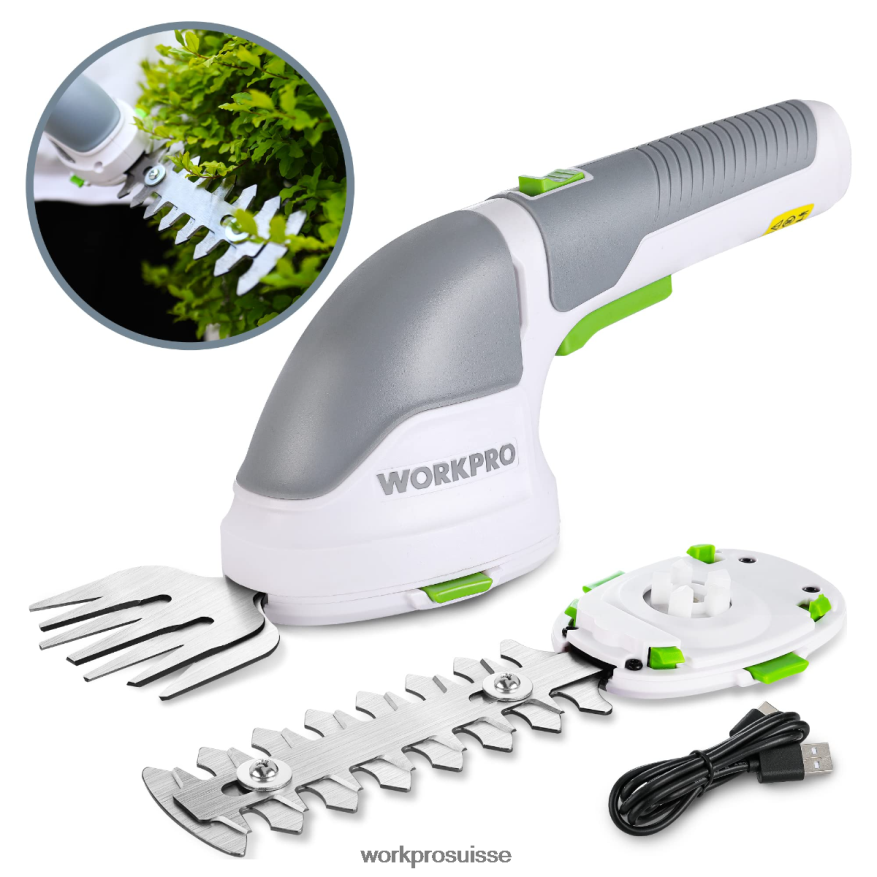 Taille-bordure électrique sans fil 2 en 1, 3.6v, cisaille à haie/coupe-herbe Z2LXTF268 rose/vert/blanc WORKPRO outil