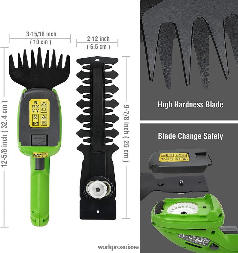 Taille-haie portatif 2 en 1, coupe-herbe électrique 7.2v, cisaille à haie/coupe-herbe Z2LXTF294 morden WORKPRO outil