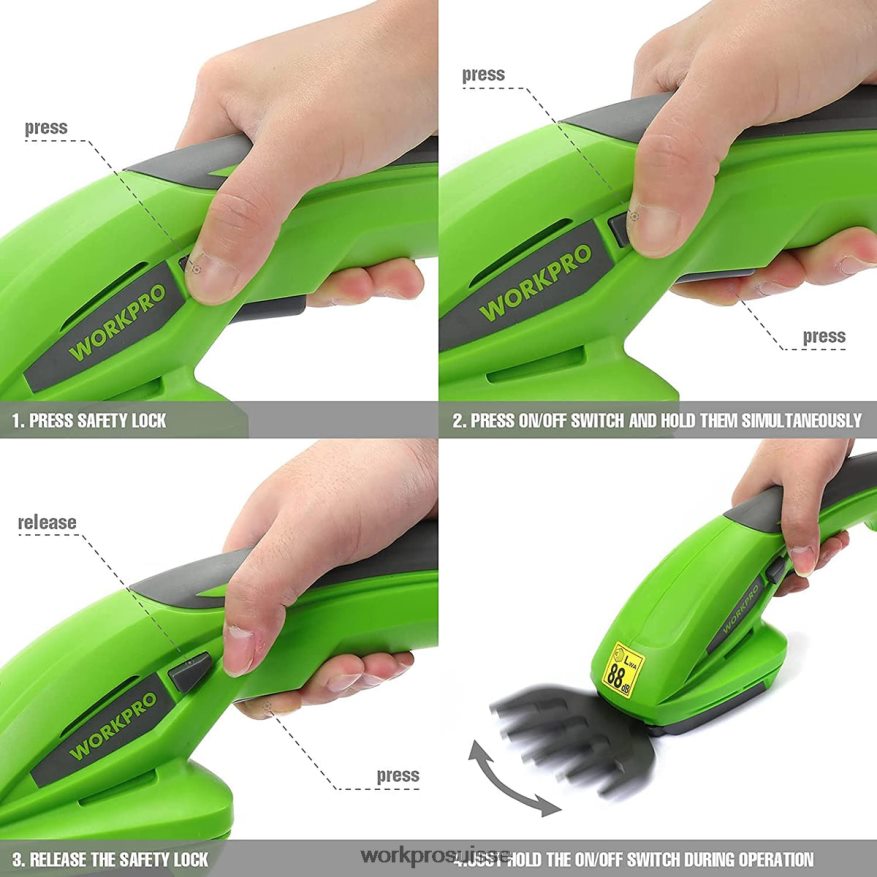 Taille-haie portatif 2 en 1, coupe-herbe électrique 7.2v, cisaille à haie/coupe-herbe Z2LXTF294 morden WORKPRO outil