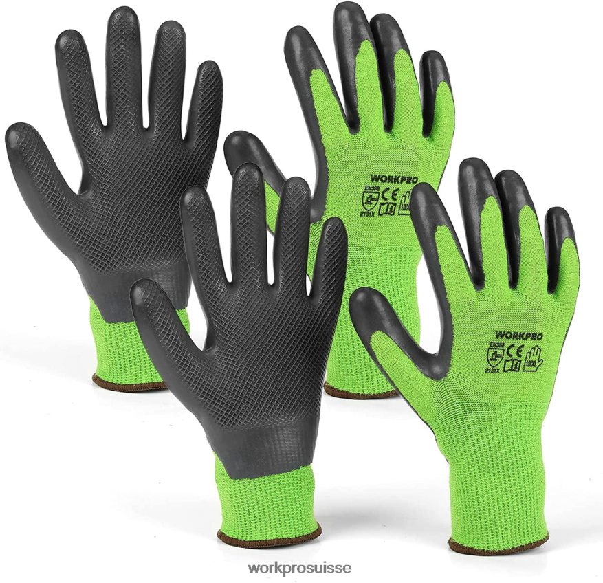 2 paires de gants de travail de jardin avec paume enduite de latex écologique et écran tactile pour désherber, creuser, ratisser et tailler Z2LXTF273 nouveau WORKPRO outil