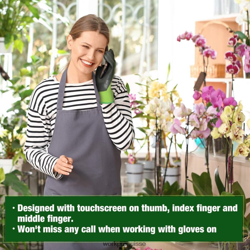 2 paires de gants de travail de jardin avec paume enduite de latex écologique et écran tactile pour désherber, creuser, ratisser et tailler Z2LXTF273 nouveau WORKPRO outil
