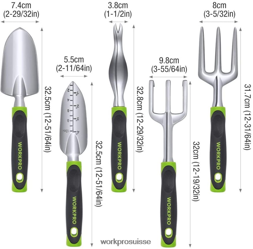 Ensemble d'outils de jardin extérieur 5 pièces, cadeaux de travail de jardinage Z2LXTF276 morden WORKPRO outil